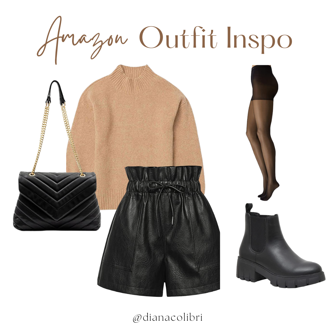How To Style Faux Leather Shorts With Cardigans - My name is Lovely!