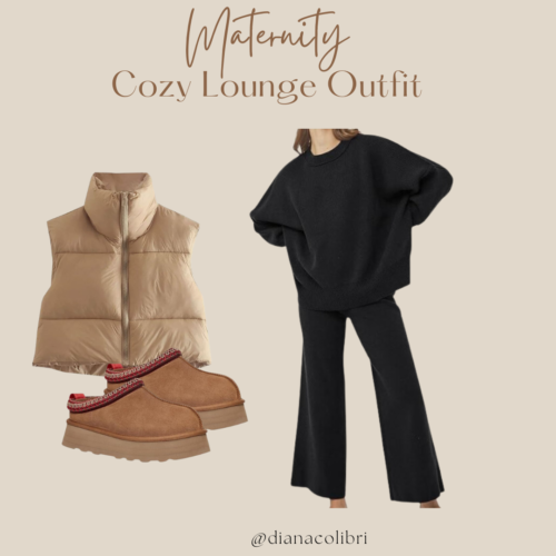 Ribbed Sleeveless Wide-Leg Maternity Lounge Set