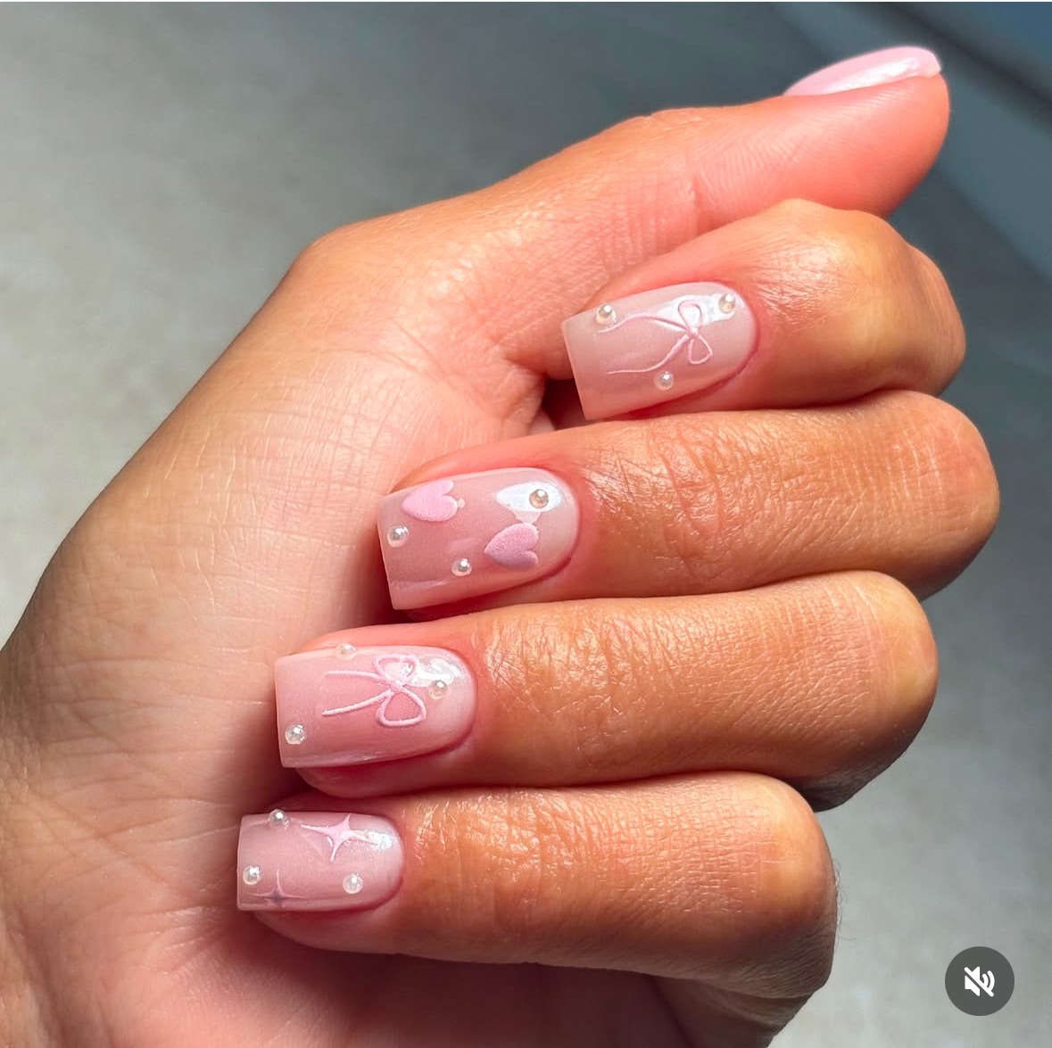 blush pink valentine's day nails