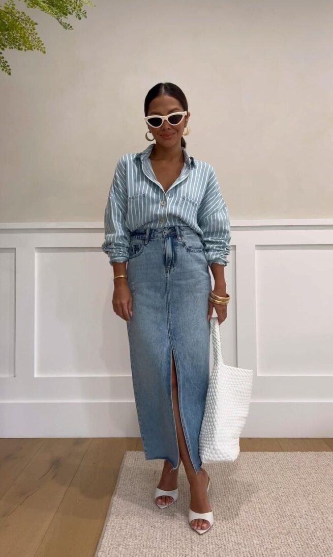 Denim Mix Skirt