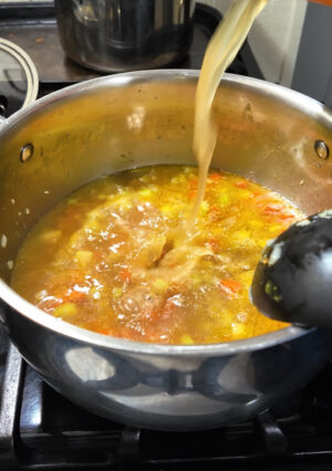 Chicken broth chicken noodle soup