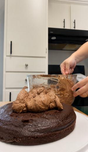 chocolate cake layering