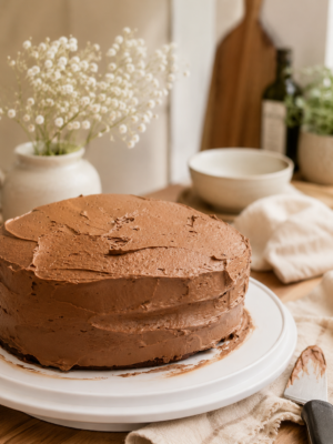 chocolate cake with chocolate buttercream